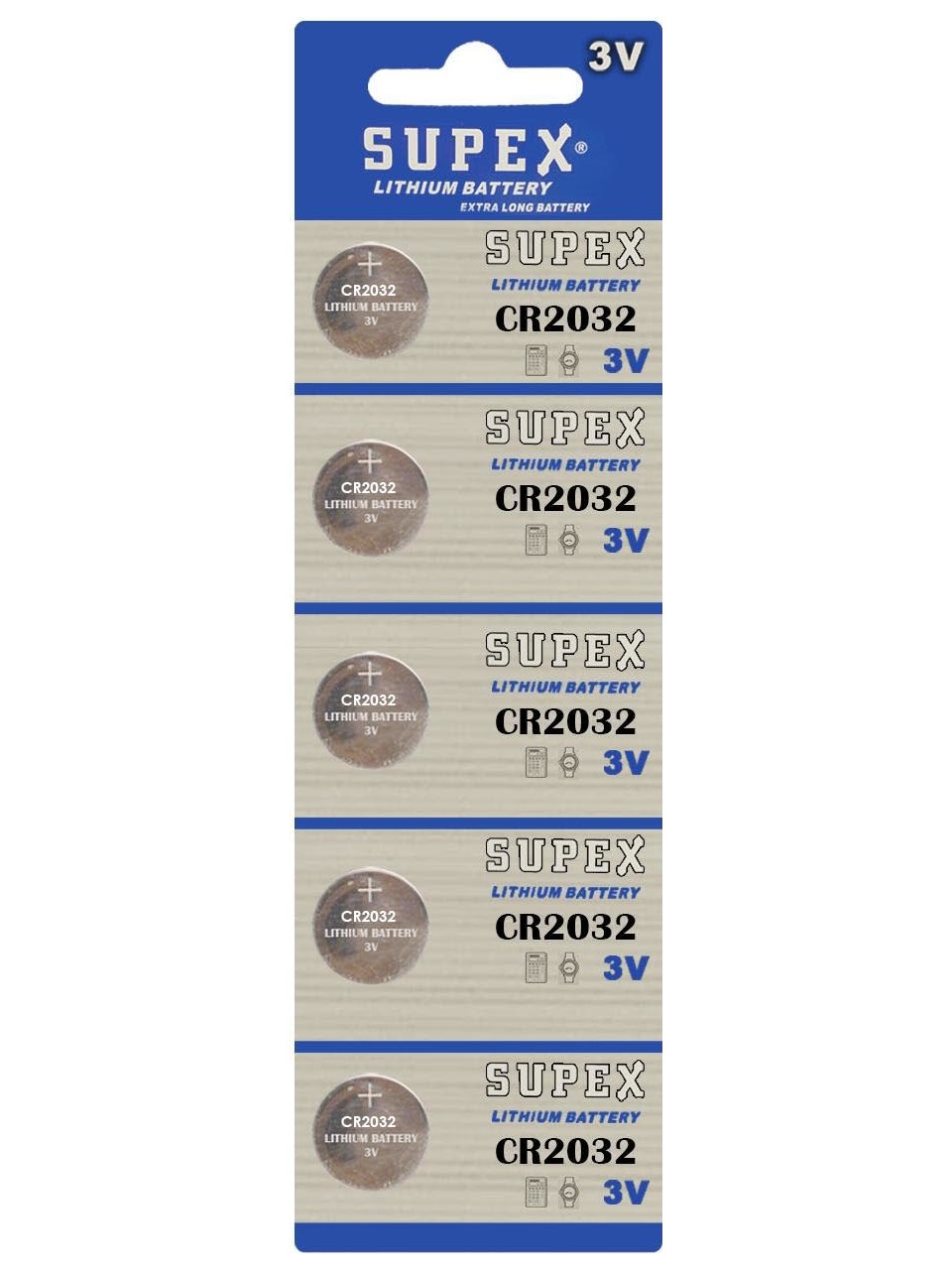Supex Pil Düğme 3V 2032 Lityum 5’li Paket 