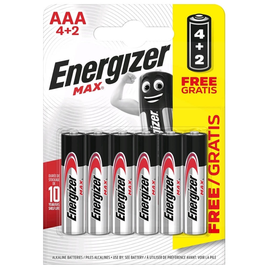 Energizer Alkaline Max Power Seal AAA Kalem Pil 4+2’li Paket