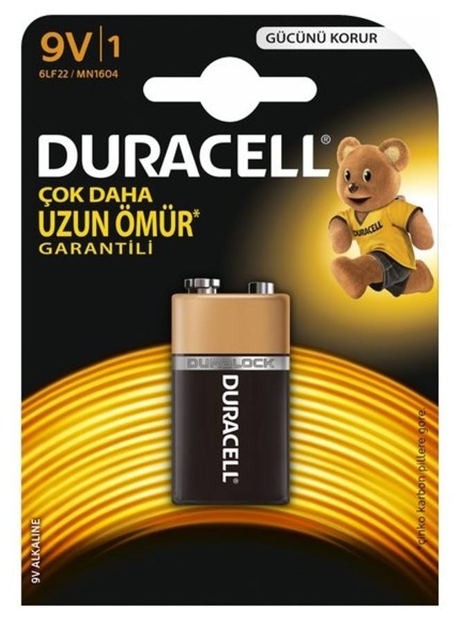 Duracell 6LR61 Alkalin 9V Pil