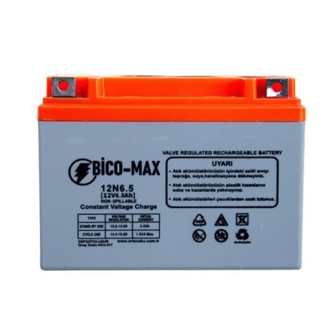 BİCOMAX 12V 6.5AH 12N6.5LBS MOTOSİKLET AKÜSÜ