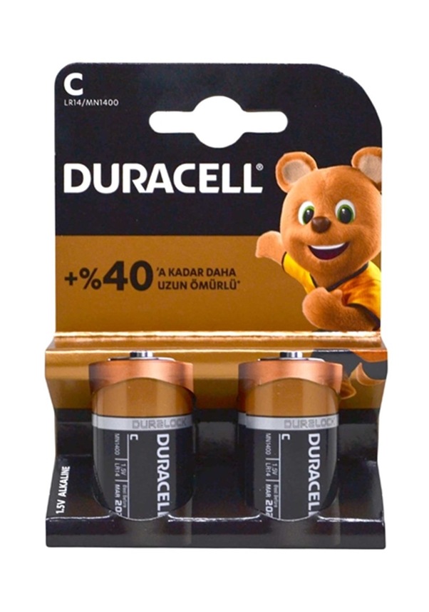 Duracell C Boy Alkalin Orta Pil LR14 2’li Ambalaj