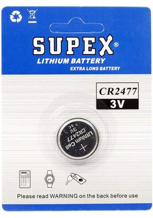 SUPEX CR2477 3V LİTYUM TEKLİ KART