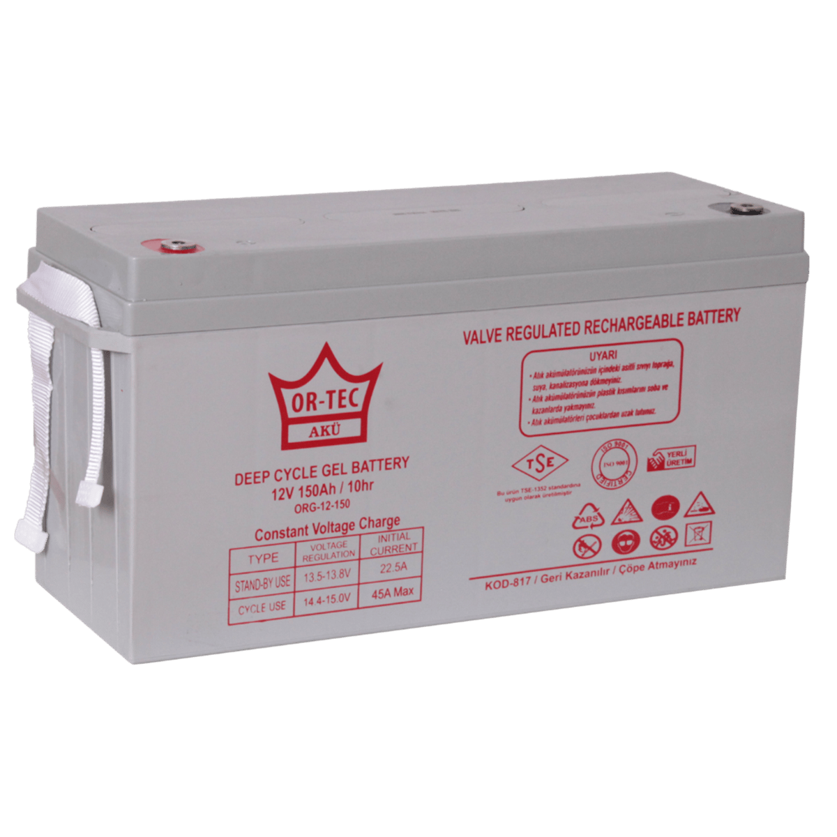 ORTEC 12V 150AH SOLAR SİSTEM JEL AKÜ