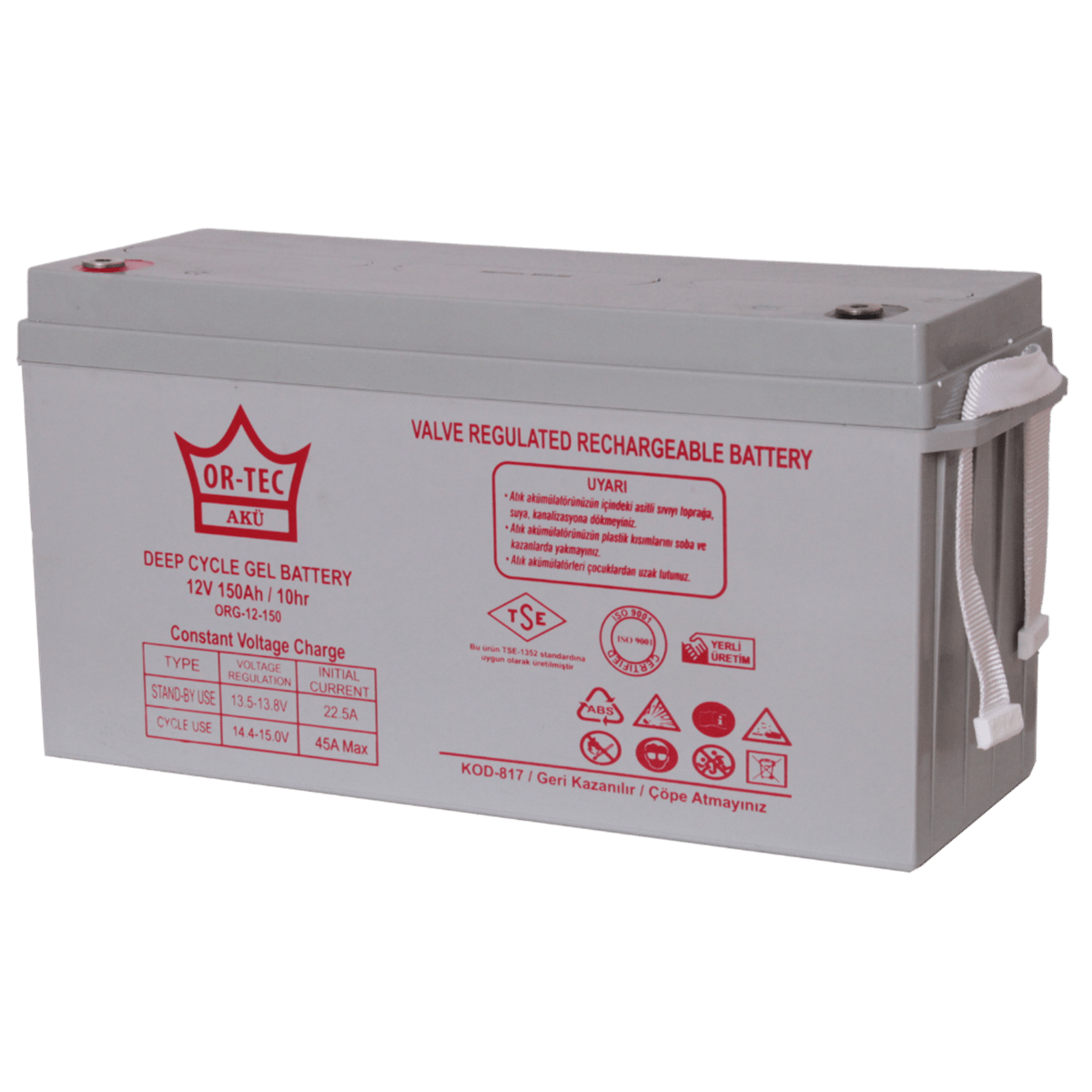 ORTEC 12V 150AH SOLAR SİSTEM JEL AKÜ