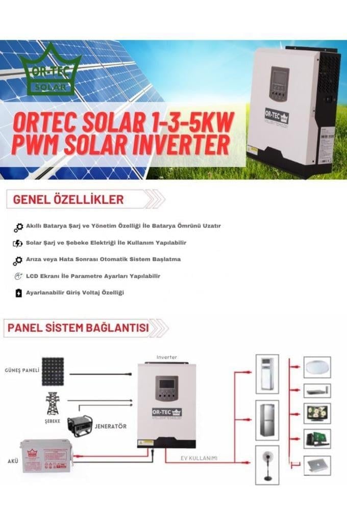 ORTEC SOLAR 12V 1KW PWM AKILLI İNVERTER