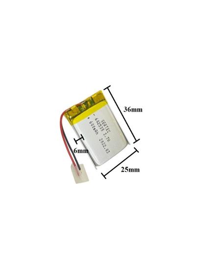 Sertec 602535 3.7V 600 Mah Lityum Polimer Pil 1.5A (Drone Için Uygun Değildir)
