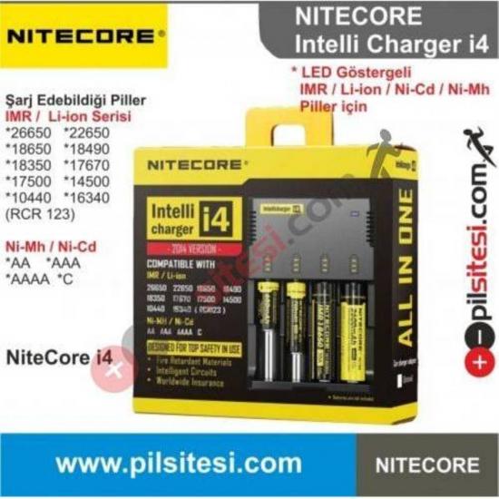 Nıtecore New İ4 Li-ion & Nı-Cd & Nı-Mh Pil Şarj Aleti / 4 Lü