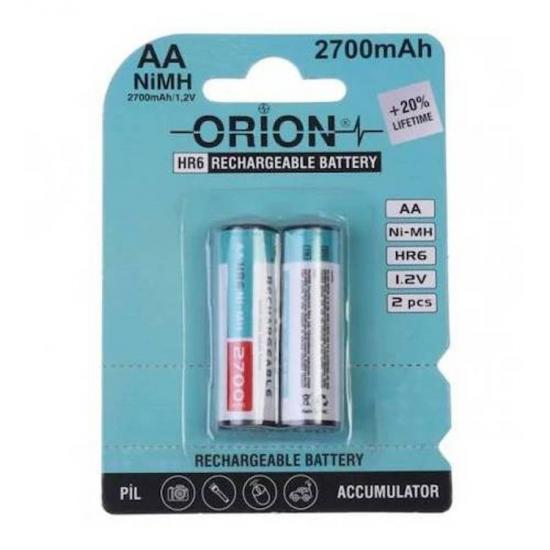 Orion Ni-Mh AA 1.2V 2700MAH Şarjlı Kalem Pil / 2Li