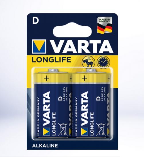 Varta 4120 Longlife Extra Alkalin D Büyük Boy Pil 2’li Paket