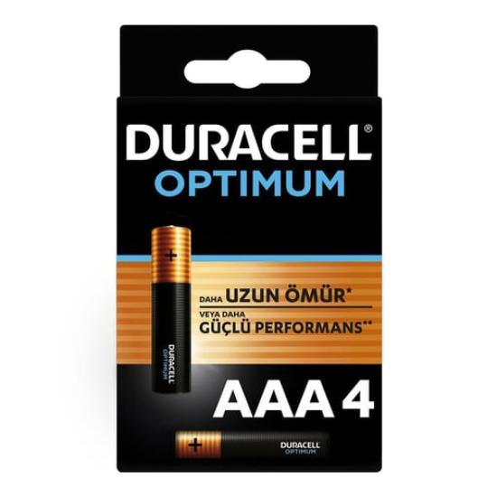 Duracell Optimum Alkalin AAA İnce Kalem Pil 4’Lü Paket