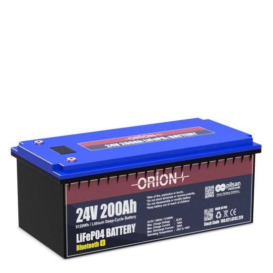 Orion 24200B 24V 200Ah LiFePO4 Bluetooth Ekranlı Akü
