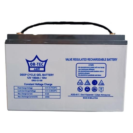 ORTEC 12V 100AH SOLAR SİSTEM JEL AKÜ