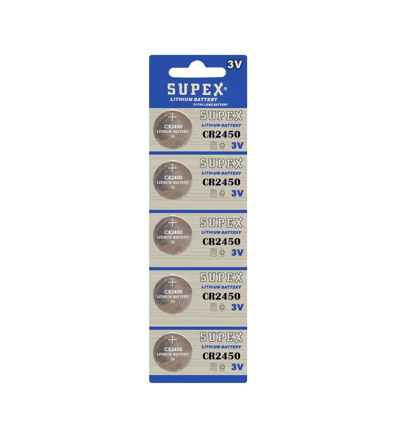 Supex CR2450-C5 3V Lityum Düğme Pil 5’li Paket